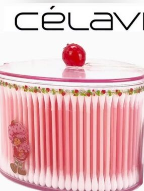 Celavi X Strawberry Shortcake 500PC Cotton Picks w/Decorative Jar